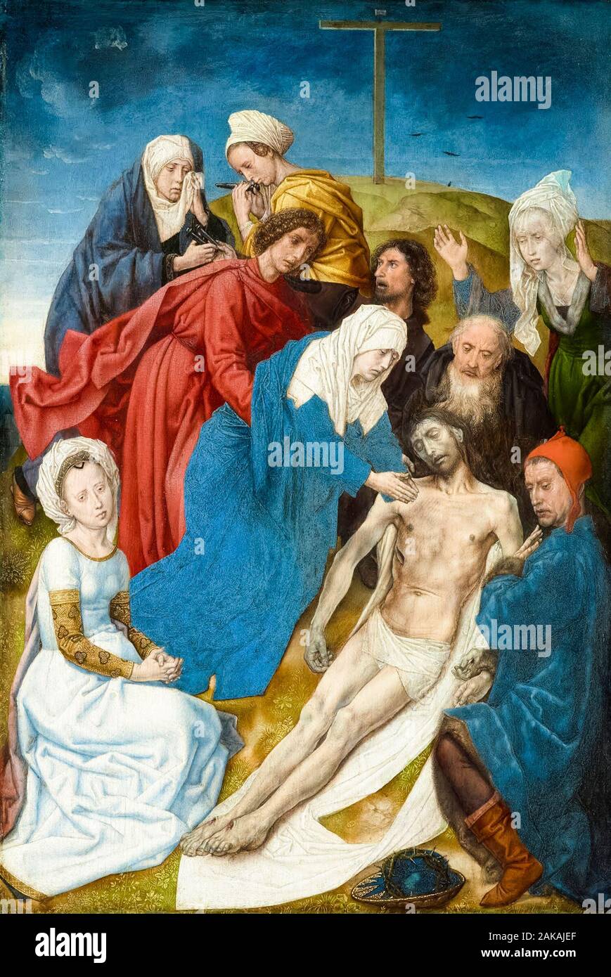 Hugo van der Goes, la déploration du Christ, Vienne (diptyque), peinture, 1470-1475 Banque D'Images