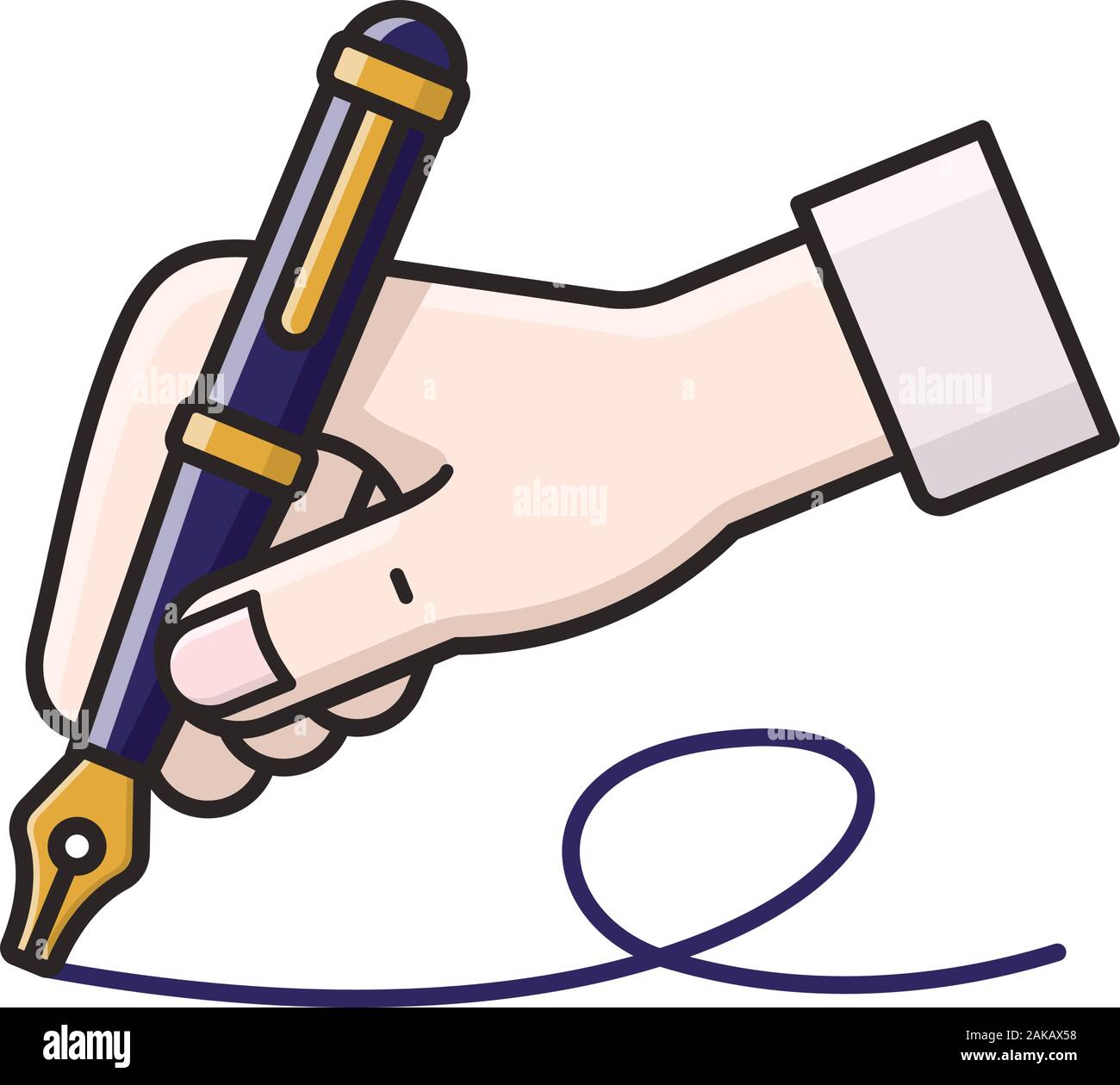 La main avec stylo plume vector illustration pour la Journée de l'écriture le 23 janvier. L'entreprise et de l'éducation symbole de couleur isolées. Illustration de Vecteur La main avec stylo plume vector illustration pour la Journée de l'écriture le 23 janvier. L'entreprise et de l'éducation symbole de couleur isolées. Illustration de Vecteur