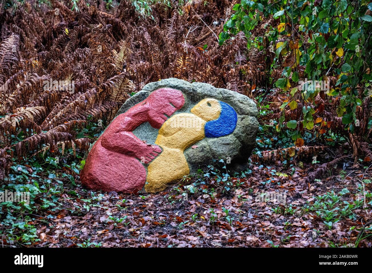 Henry Heerup sculptures au Jardin de musée d'Art moderne sur la rive de l'Øresund Sound, Humlebaek, Danemark Banque D'Images