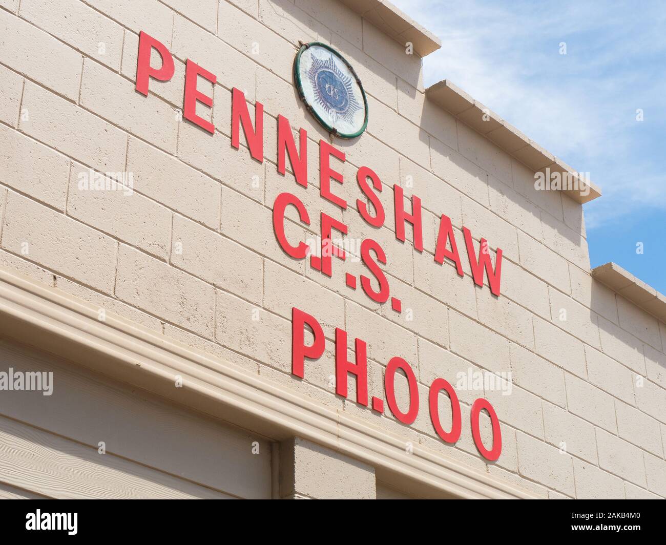 Vue rapprochée d'un SCF (Service d'incendie du pays) à Penneshaw sur Kangaroo Island, Australie du Sud, Australie. Banque D'Images