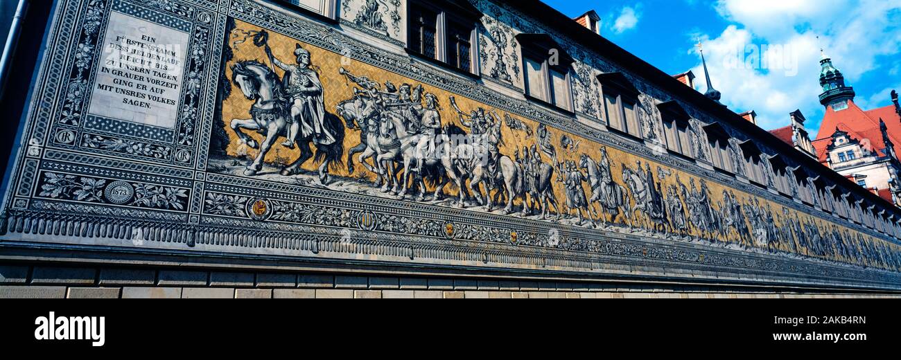 Procession des Princes (Furstenzug) murale, Dresde, Saxe, Allemagne Banque D'Images