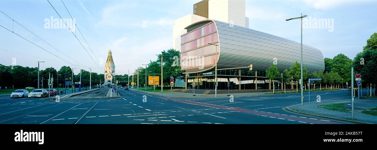 Musée allemand du livre et de l'écriture et l'Église orthodoxe russe, Leipzig, Saxe, Allemagne Banque D'Images