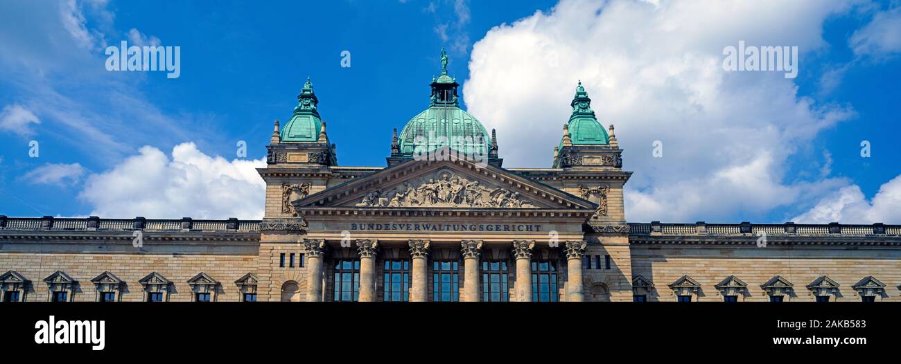 Façade de la Cour Administrative Fédérale, Leipzig, Saxe, Allemagne Banque D'Images