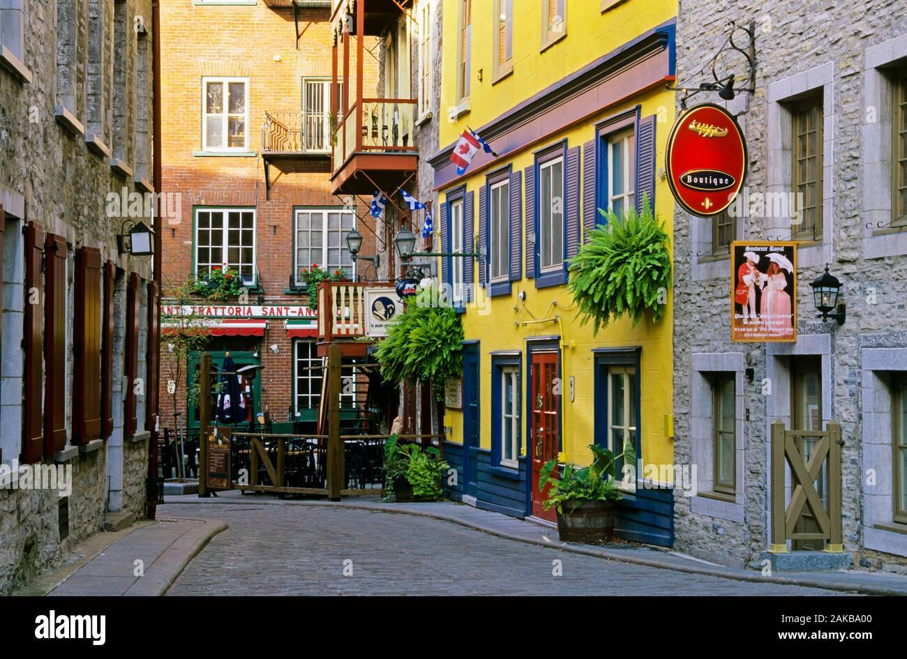 Street dans la vieille ville de Québec, Québec, Canada Banque D'Images