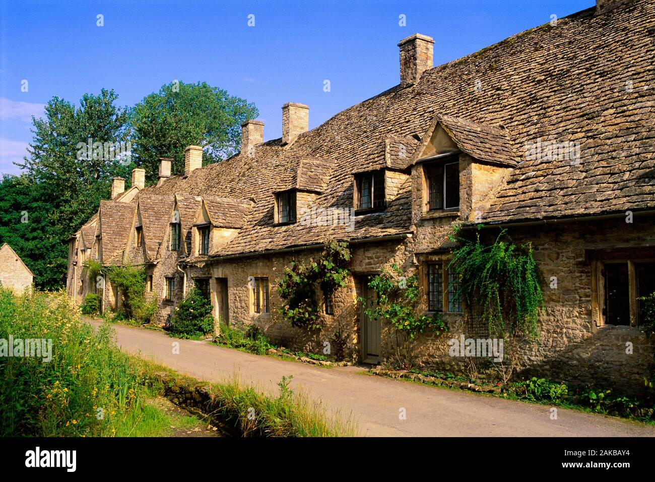 Arlington Row, 14e siècle cottages, Bibury, Cotswolds, England, UK Banque D'Images