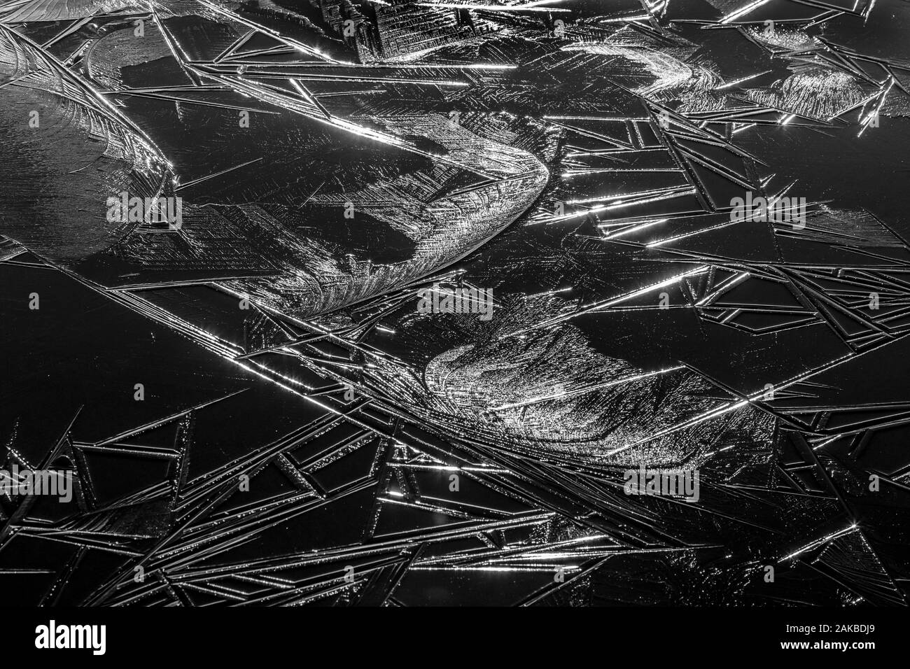 Lac gelé,modèles de paysages d'automne sur l'île de Kvaløya à Tromsø Municipalité comté de Troms, Norvège. Banque D'Images