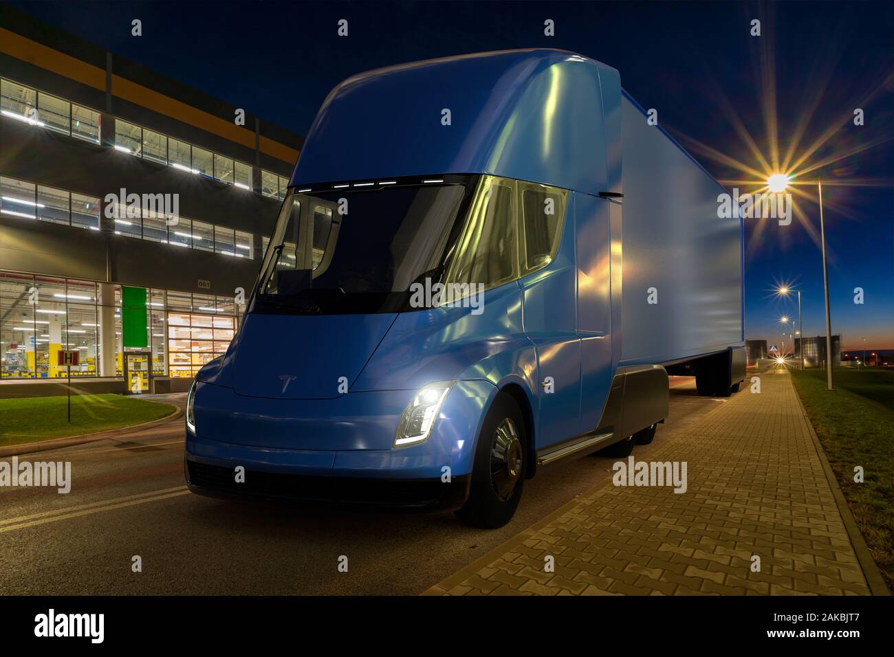 Tesla Semi Truck camion électrique : Banque D'Images