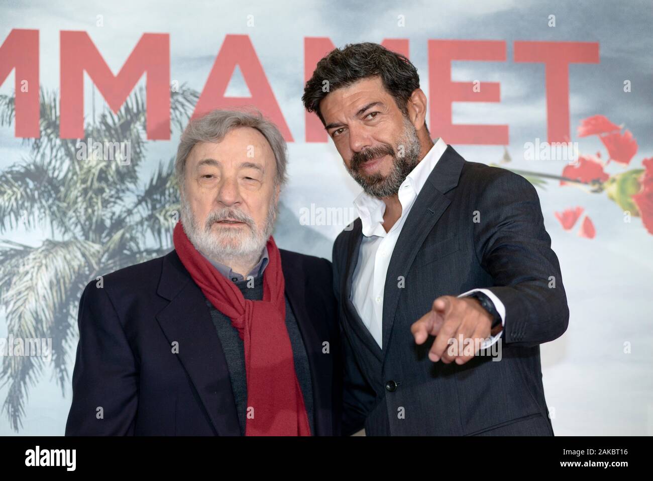 Pierfrancesco Favino et Gianni Amelio participant à la photocall de Hammamet à Rome Banque D'Images