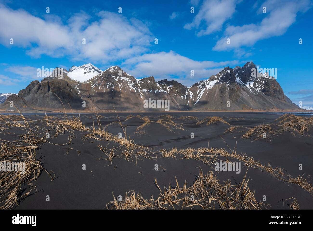 L'Islande, l'Austurland, montagnes Stokksnes Banque D'Images