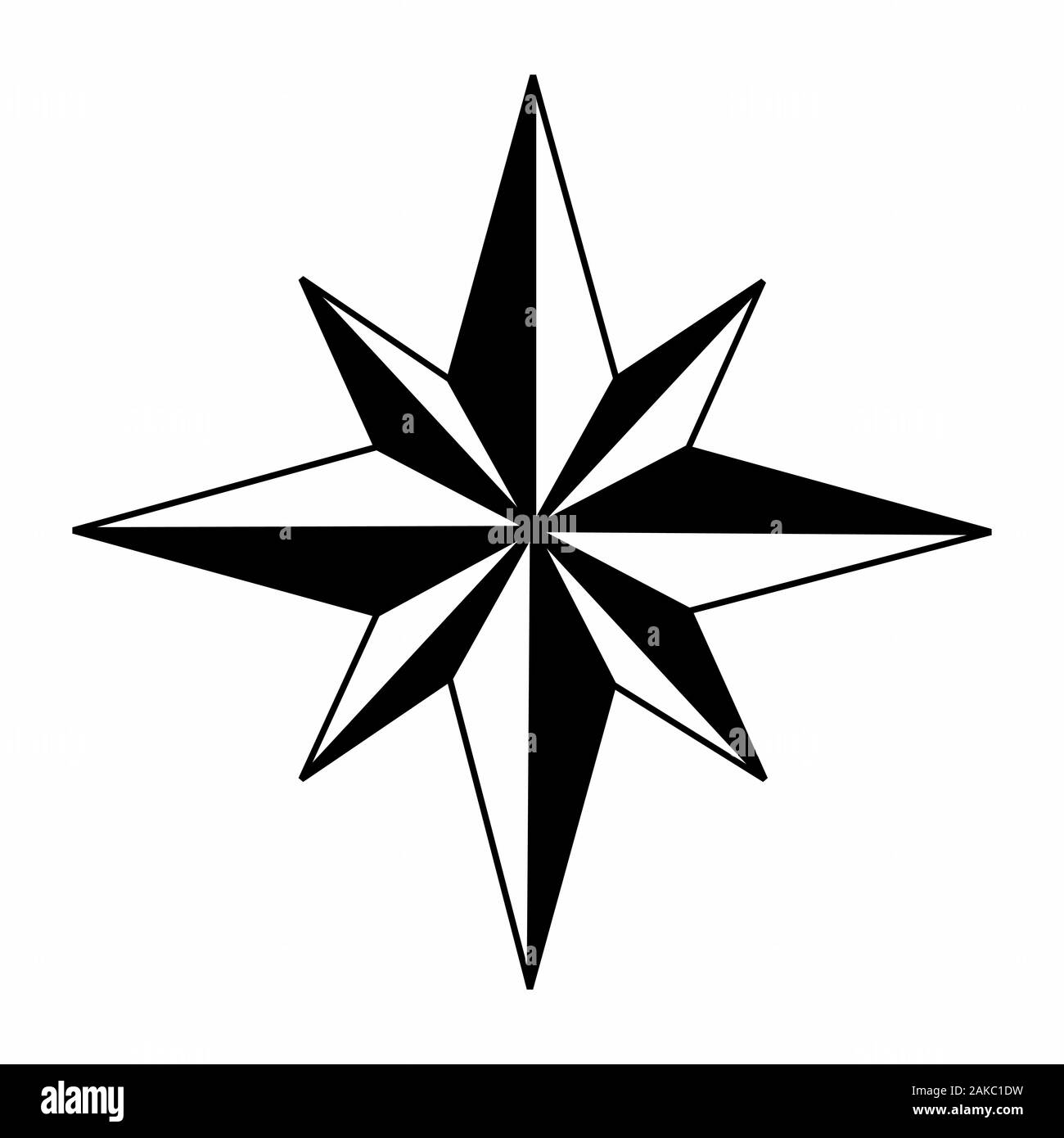 Symbole de la rose des vents Illustration de Vecteur