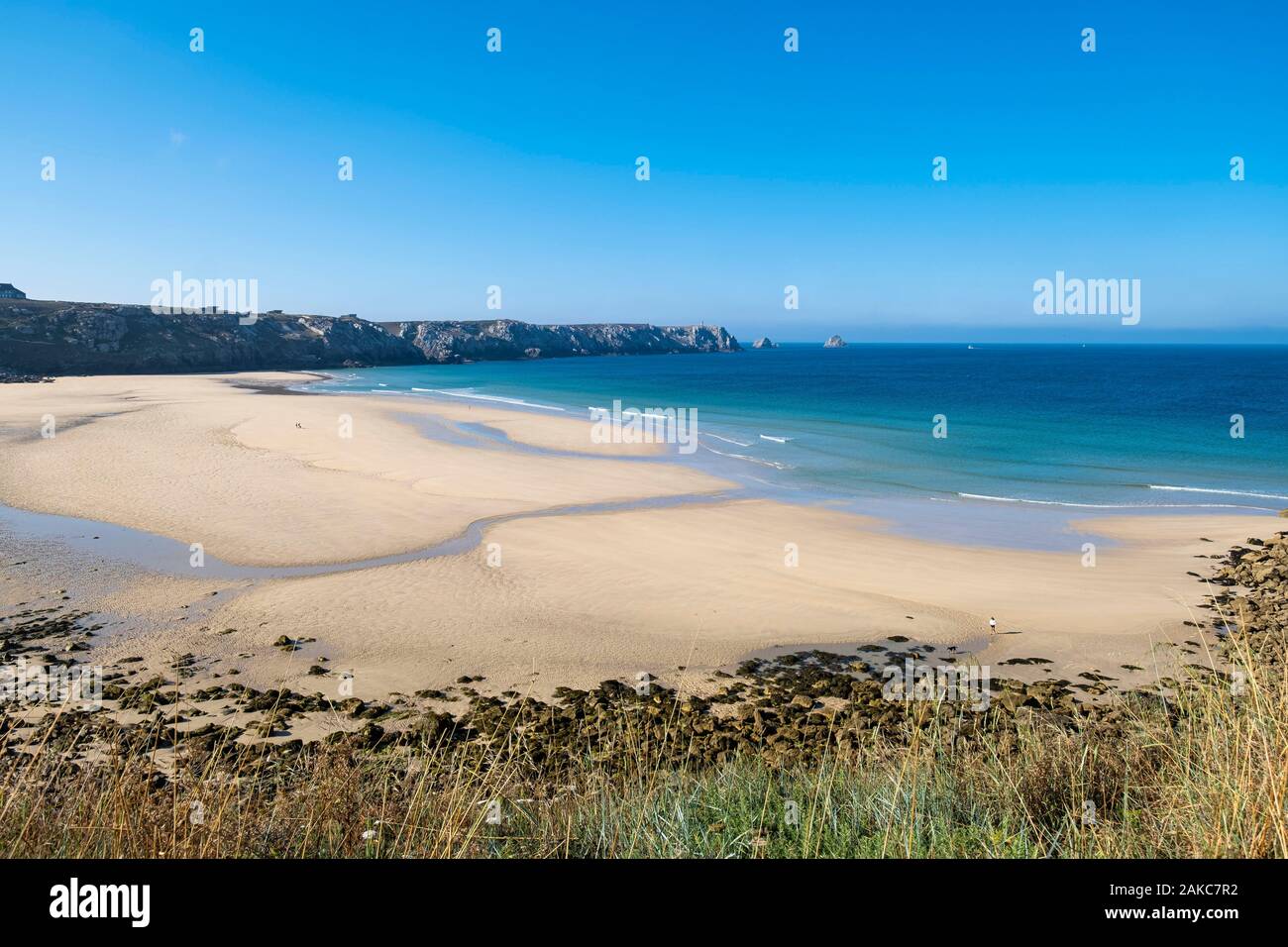 La France, Finistère, Parc naturel régional d'Armorique, la Presqu'île de Crozon, Camaret-sur-Mer, la plage de Pen Hat Banque D'Images