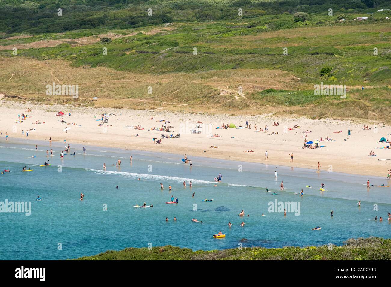 La France, Finistère, Parc naturel régional d'Armorique, la Presqu'île de Crozon, Morgat, Goulien beach Banque D'Images