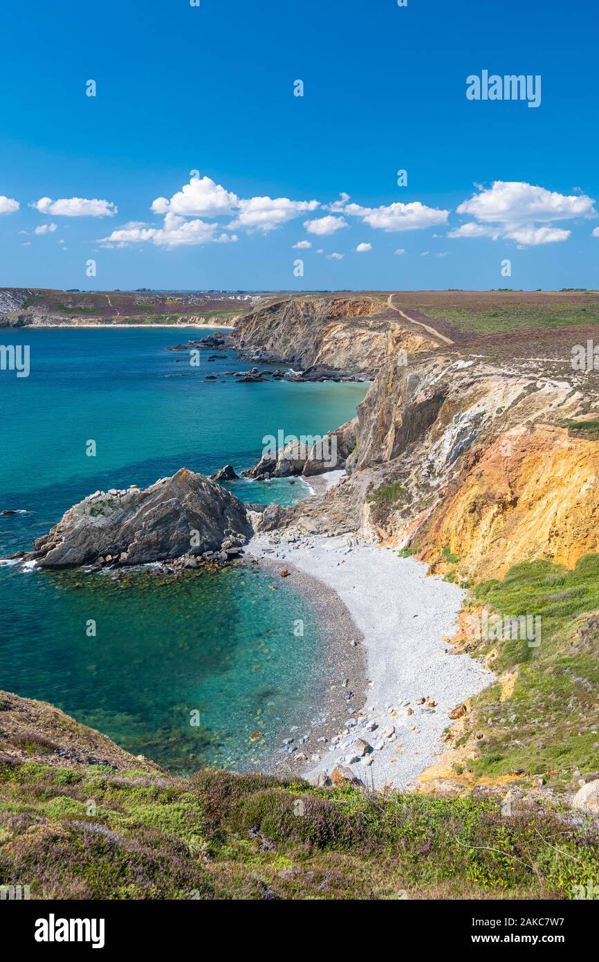 La France, Finistère, Parc naturel régional d'Armorique, la Presqu'île de Crozon, Crozon, la côte entre la pointe de Dinan et le Cap de la Chèvre Banque D'Images