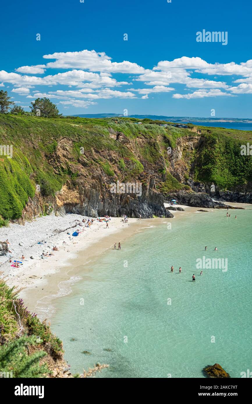 La France, Finistère, Parc naturel régional d'Armorique, la Presqu'île de Crozon, Telgruc-sur-Mer, Trez Bihan Bay Banque D'Images