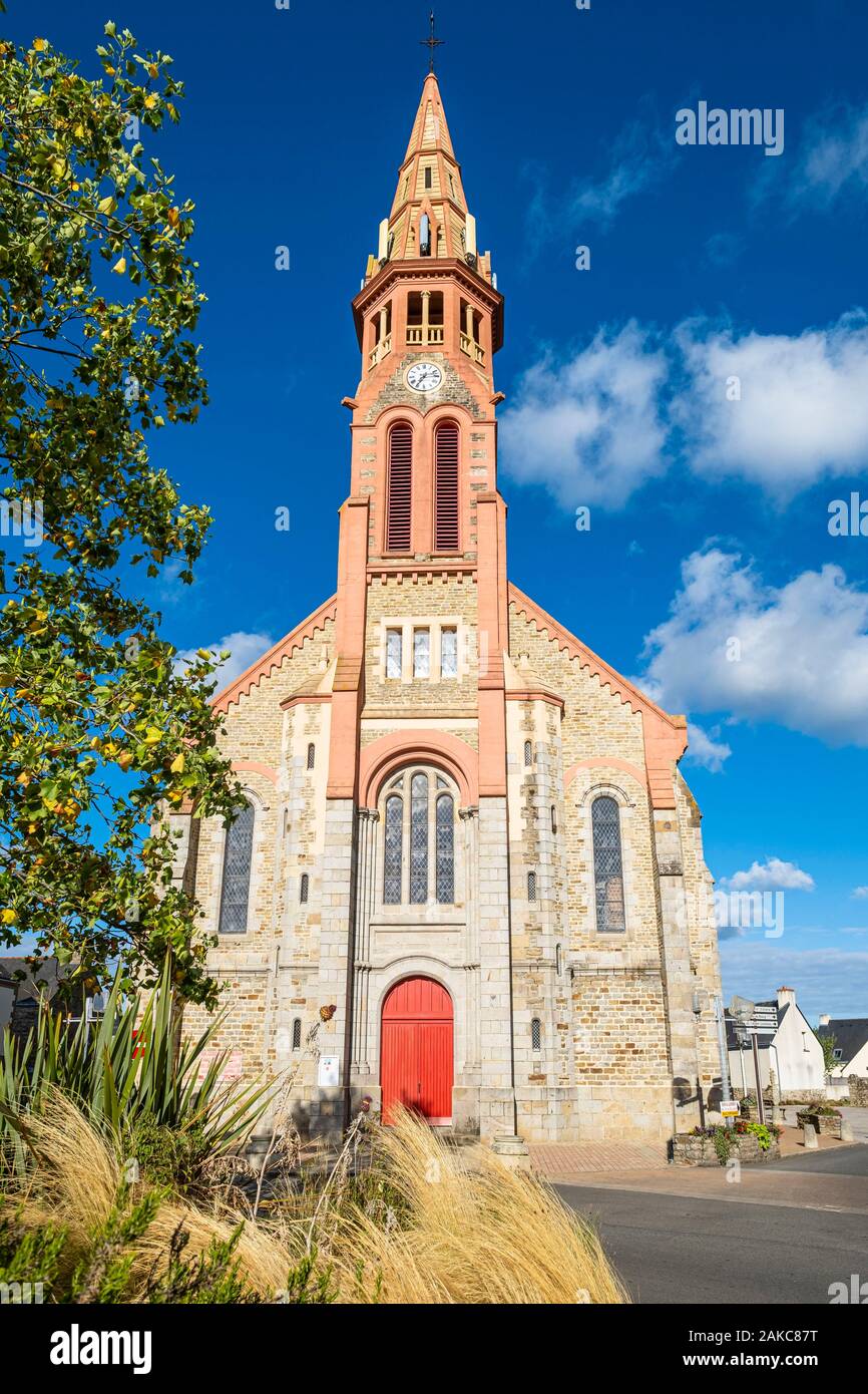 France, Loire-Atlantique, Parc Naturel Régional de Brière, Guérande, Saint-Lyphard church Banque D'Images