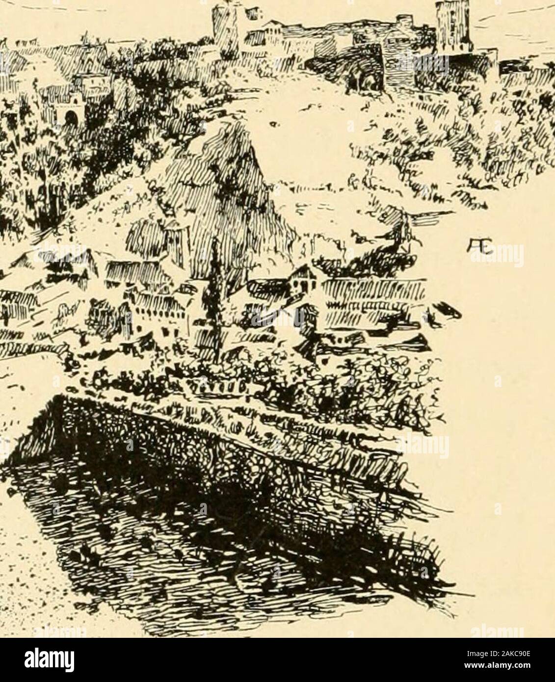 L'histoire de Columbus . ^^ ^- V-. Vue de l'Alhambra à Grenade. ment avant de Grenade. La Reine Isabelle, habillé, inarmor rode sur le terrain sur un beau cheval, re-visualiser ses troupes. Une fois l'amende tente dans laquelle sheslept ont pris feu, et la reine et ses enfants werebarely sauvé de la gravure. En raison de cet accident, et pour la raison que l'hiver arrivait, la reine a décidé de bâtir de solides maisons de pierre et mortarfor le cantonnement, de sorte qu'il devrait être une ville hors-côté d'une ville. En moins de trois mois, la nouvelle ville COLUMBUS IMPLORE EN VAIN. 39 ont vu le jour, qui a été la calle Banque D'Images