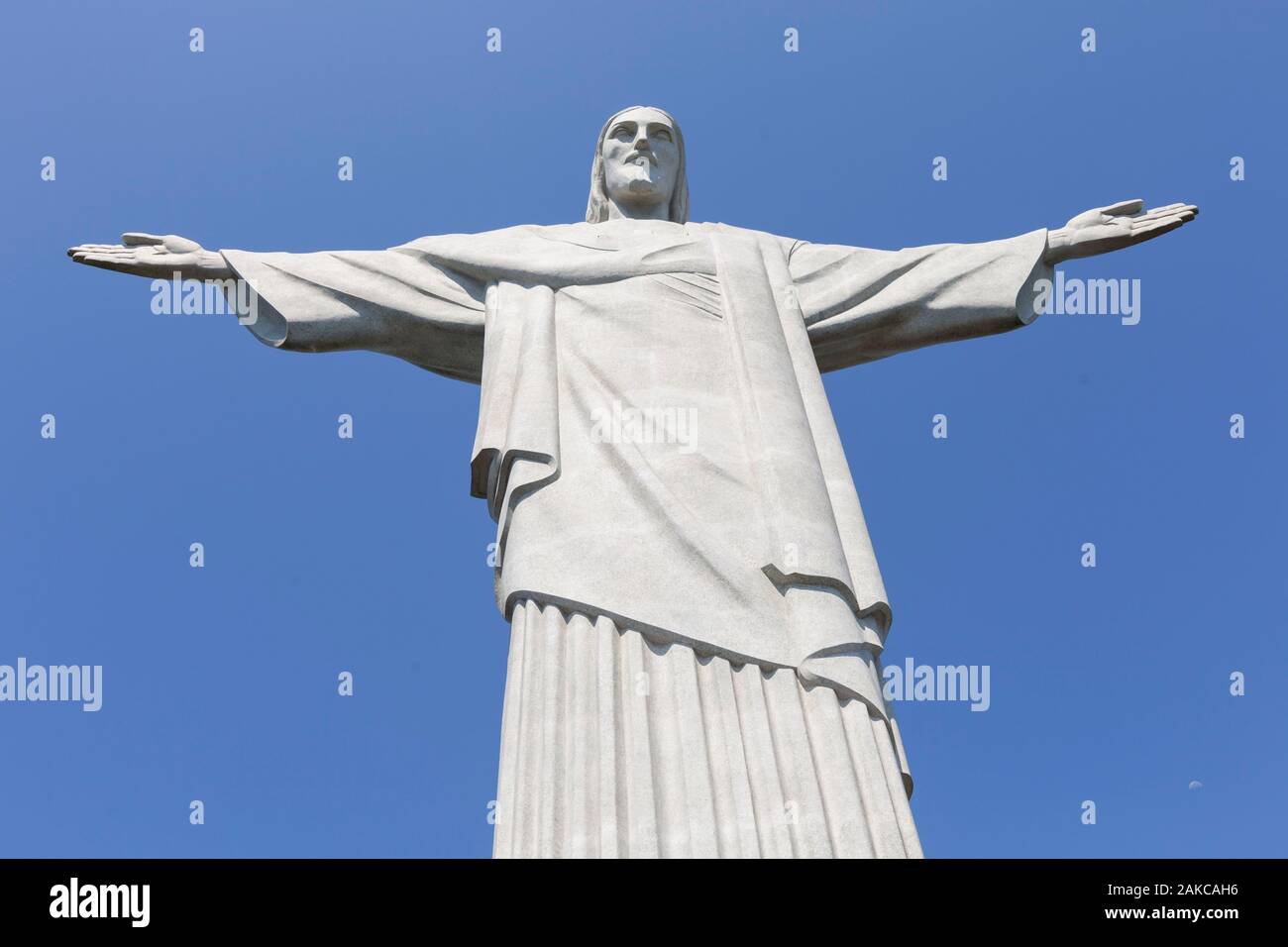 Brésil, état de Rio de Janeiro, Rio de Janeiro, Corcovado Hill Carioca, paysages entre la montagne et la mer classé Patrimoine Mondial de l'UNESCO, Statue du Christ Rédempteur Banque D'Images