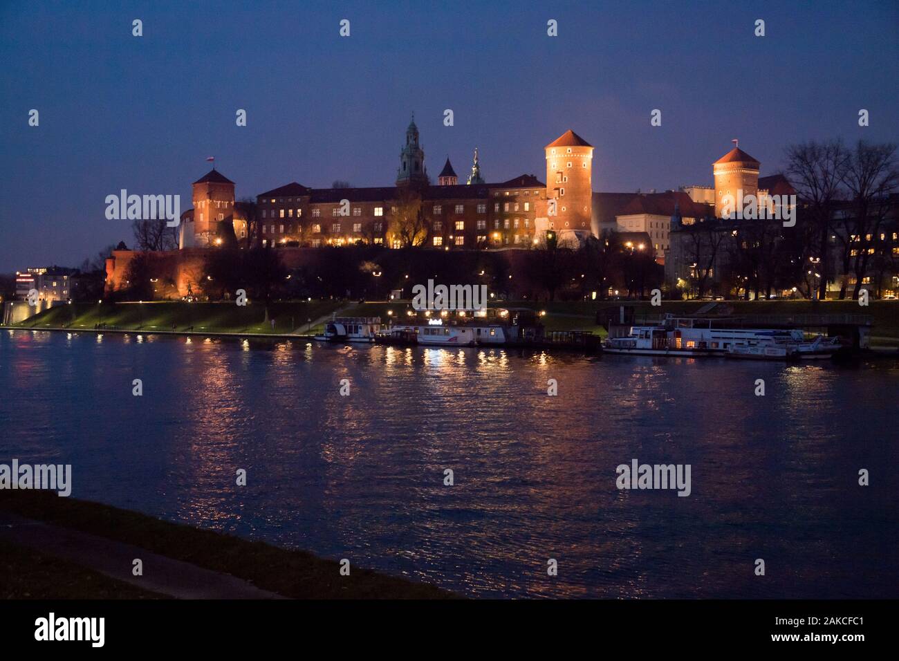 Gothique Renaissance Château Royal de Wawel à Cracovie Vieille Ville inscrite au Patrimoine Mondial de l'UNESCO à Cracovie, Pologne. 20 novembre 2019 © Wojciech Strozyk / Al Banque D'Images