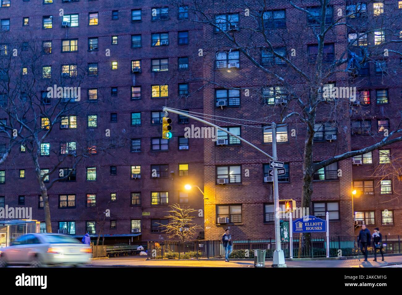 L'énorme complexe de maisons Elliot NYCHA appartements à Chelsea à New York le samedi, Janvier 4, 2020. (© Richard B. Levine) Banque D'Images