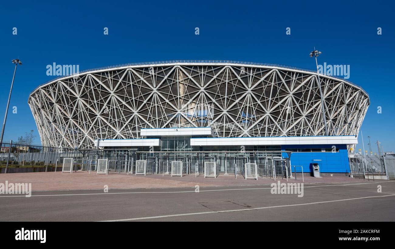 Volgograd, Russie - le 26 août 2019 : Volgograd arena football stadium construit en 2018 pour l'Volgograd Coupe du Monde de la FIFA Banque D'Images