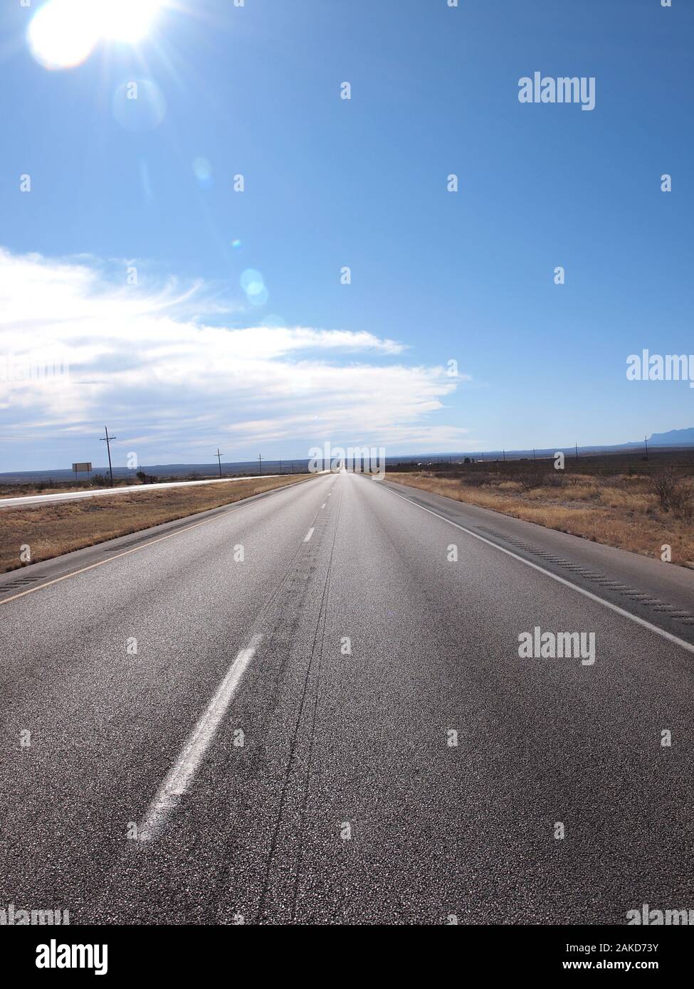US 180/62 dans l'ouest du Texas, en direction de, El Paso, en regardant vers l'ouest Banque D'Images