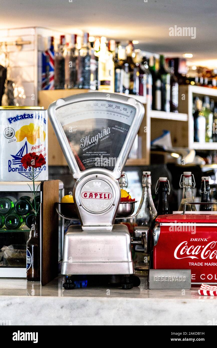 Échelle ancienne, intérieur des restaurants de la Dolores à Gentilicio, Majorque, Espagne Banque D'Images