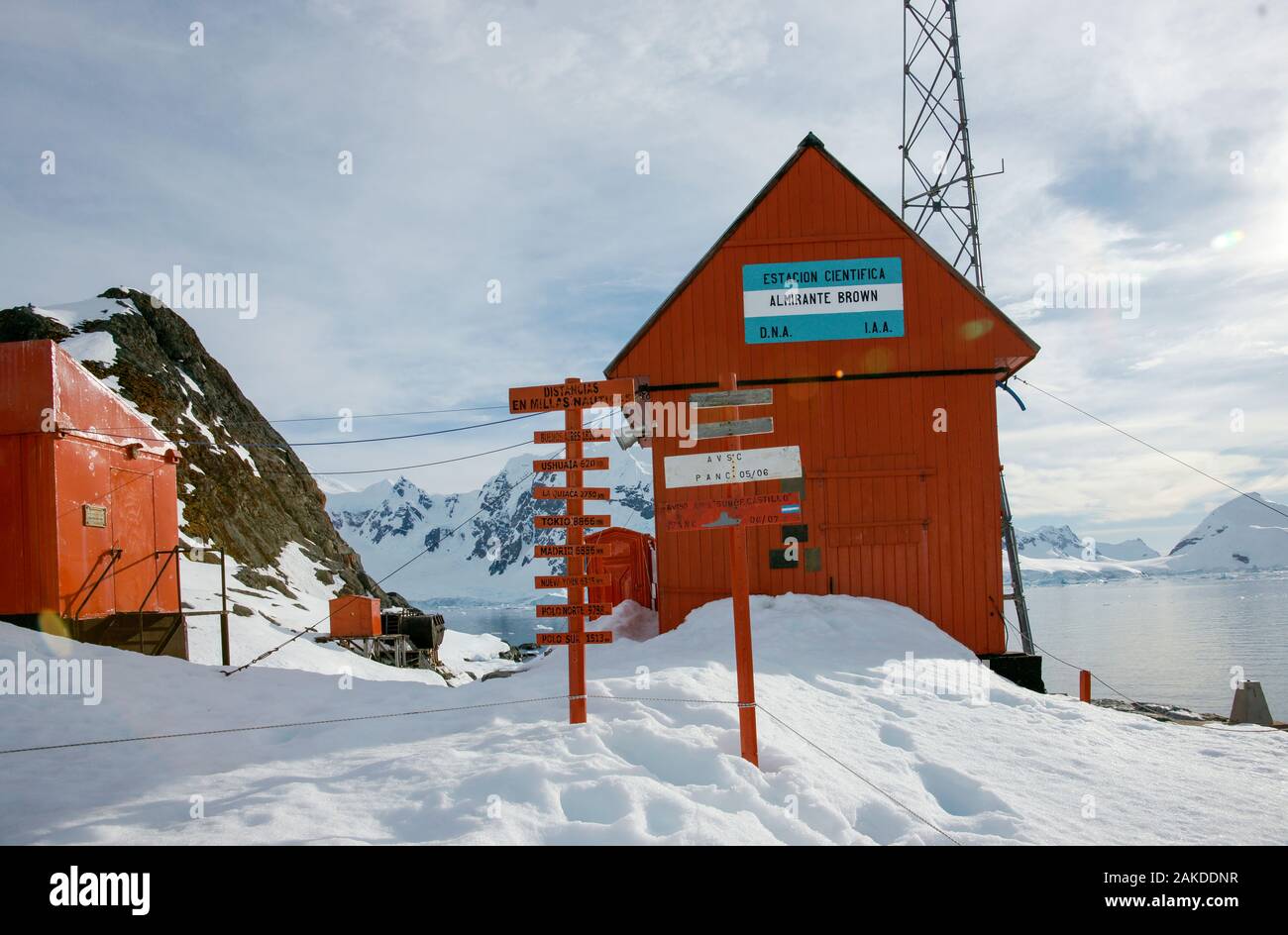 Estación Científica Almirante Brown Almirante Brown - Station - l'Antarctique. Banque D'Images