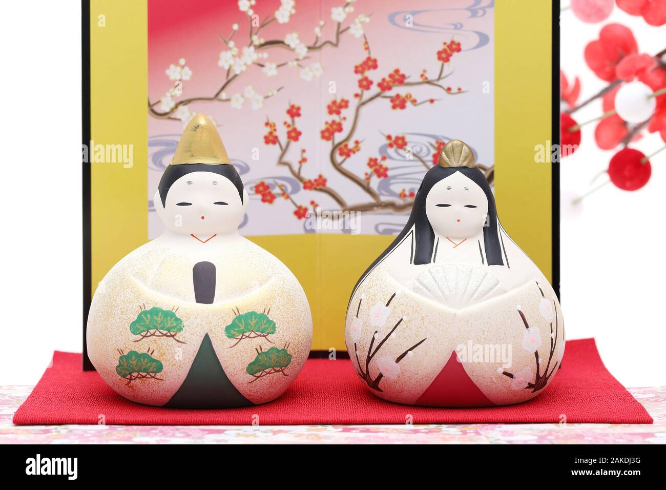 Poupées japonaises traditionnelles utilisées pour un festival pour les filles Banque D'Images