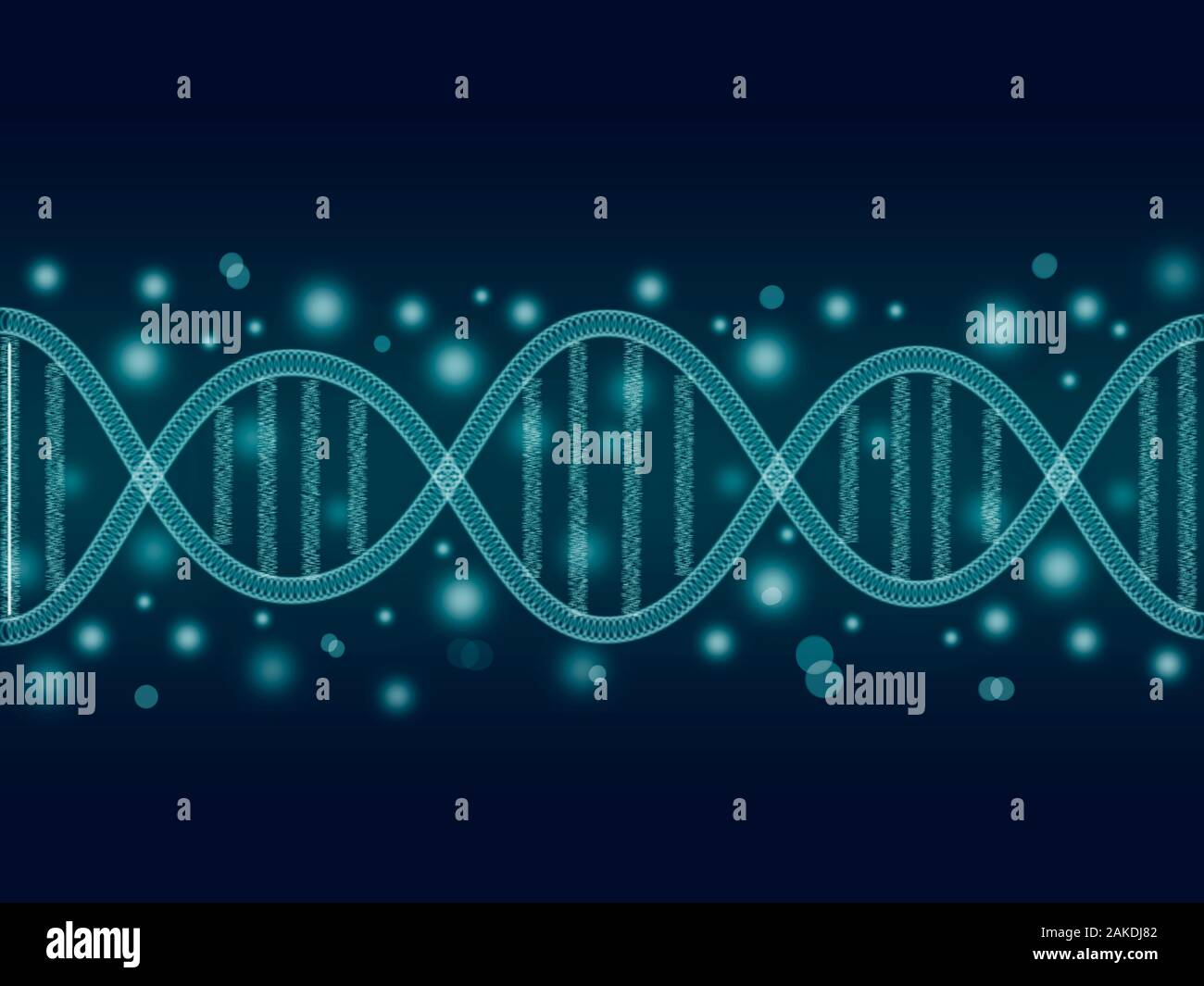 Illustration médicale du brin d'ADN lumineux. Concept génétique scientifique de la chaîne d'ADN Banque D'Images