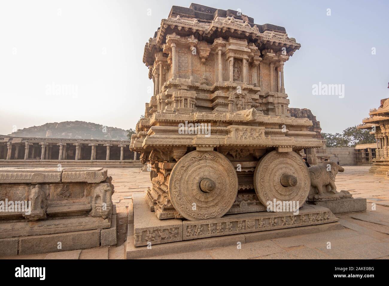 Char de pierre à l'architecture de temple vittala vijaya karnataka inde hampi Banque D'Images