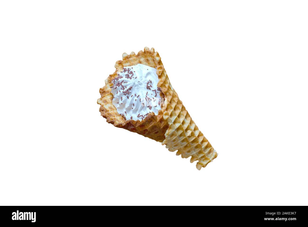 Enveloppé dans un tube distal des gaufres sont très populaires en Russie et Biélorussie. Pour préparer les tubes utilisés en protéines, crème de chocolat et feuille gaufrette fini Banque D'Images