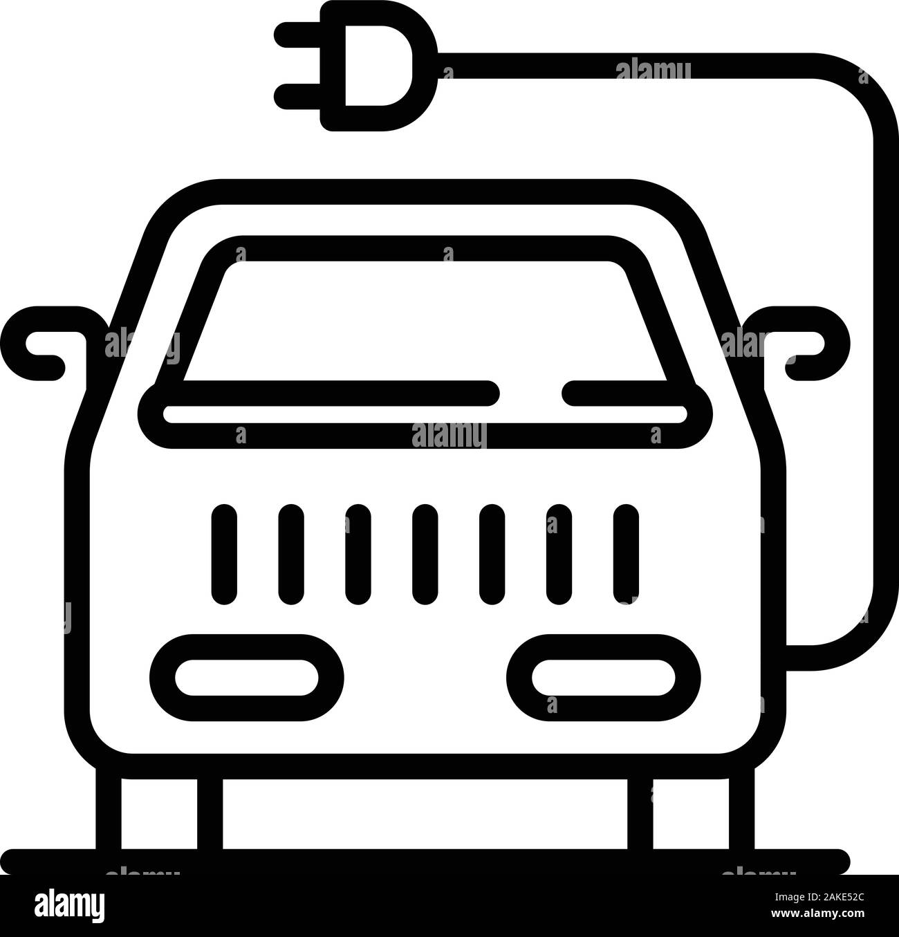 L'icône du véhicule électrique, style contour Illustration de Vecteur