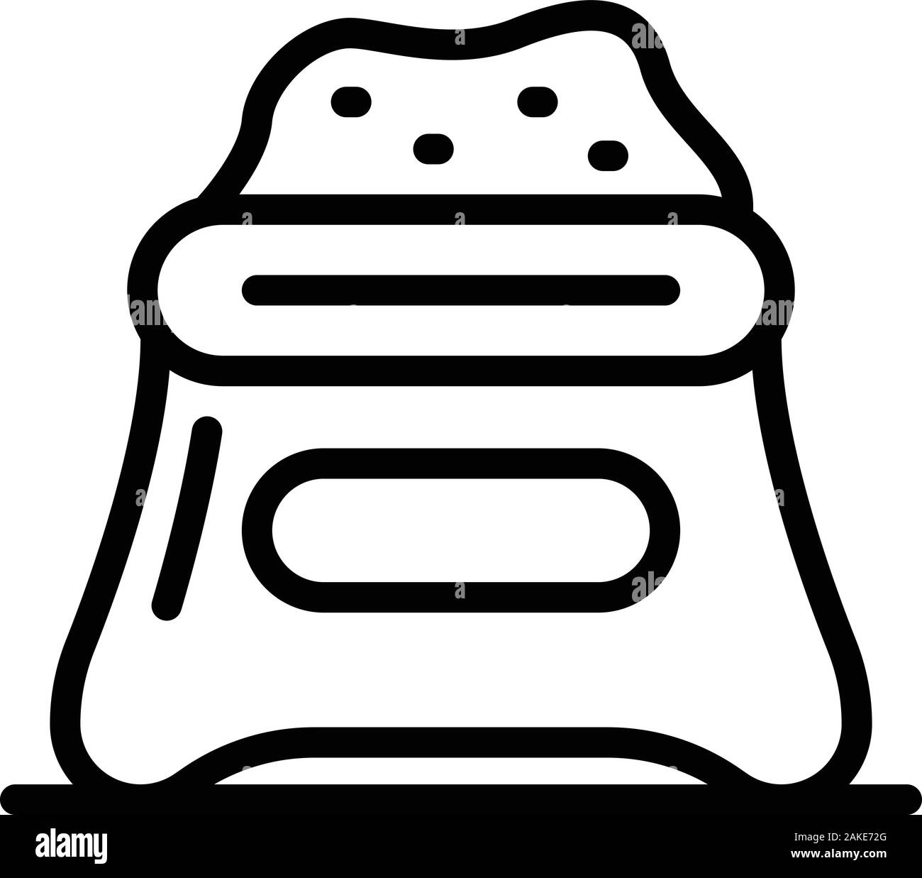 Sac de sucre, l'icône de style contour Illustration de Vecteur