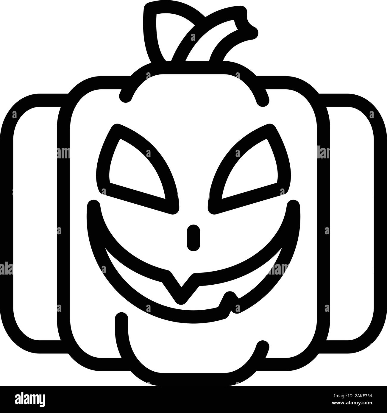 Citrouille lanterne style du contour, icône Illustration de Vecteur