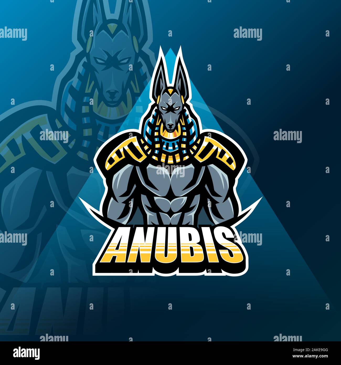 Anubis esport mascot logo design Illustration de Vecteur