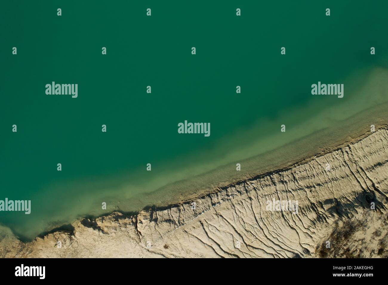 Portrait de la rive Lac la Pedera, Orihuela, Alicante province, Espagne Banque D'Images