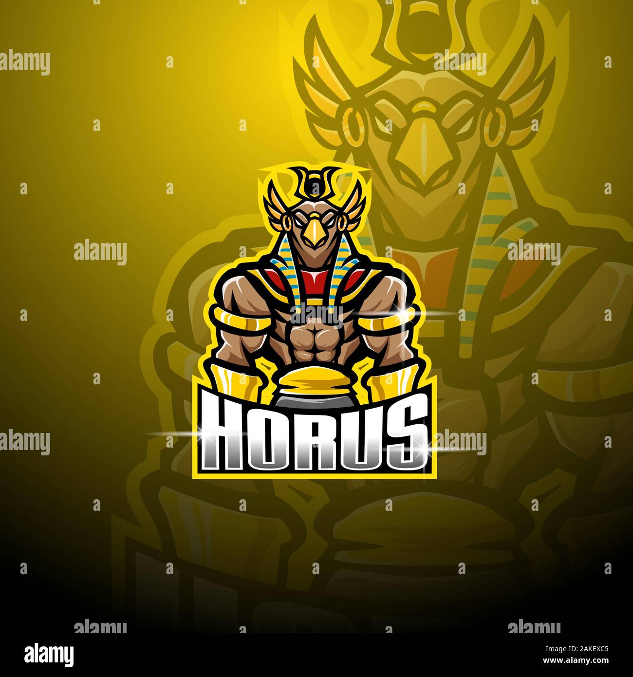 Horus esport mascot logo design Illustration de Vecteur