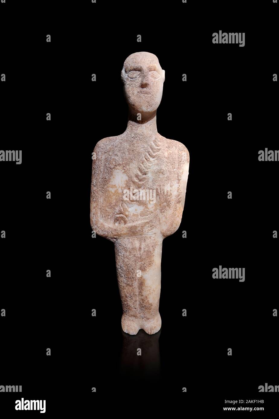 Publiez canonical grec ancien guerrier des Cyclades ou Figurine Hunter, fin Ccladic prioc II période cycladique II (2500-2000 av. J.-C.)Musée d'Art Cycladique Ath Banque D'Images