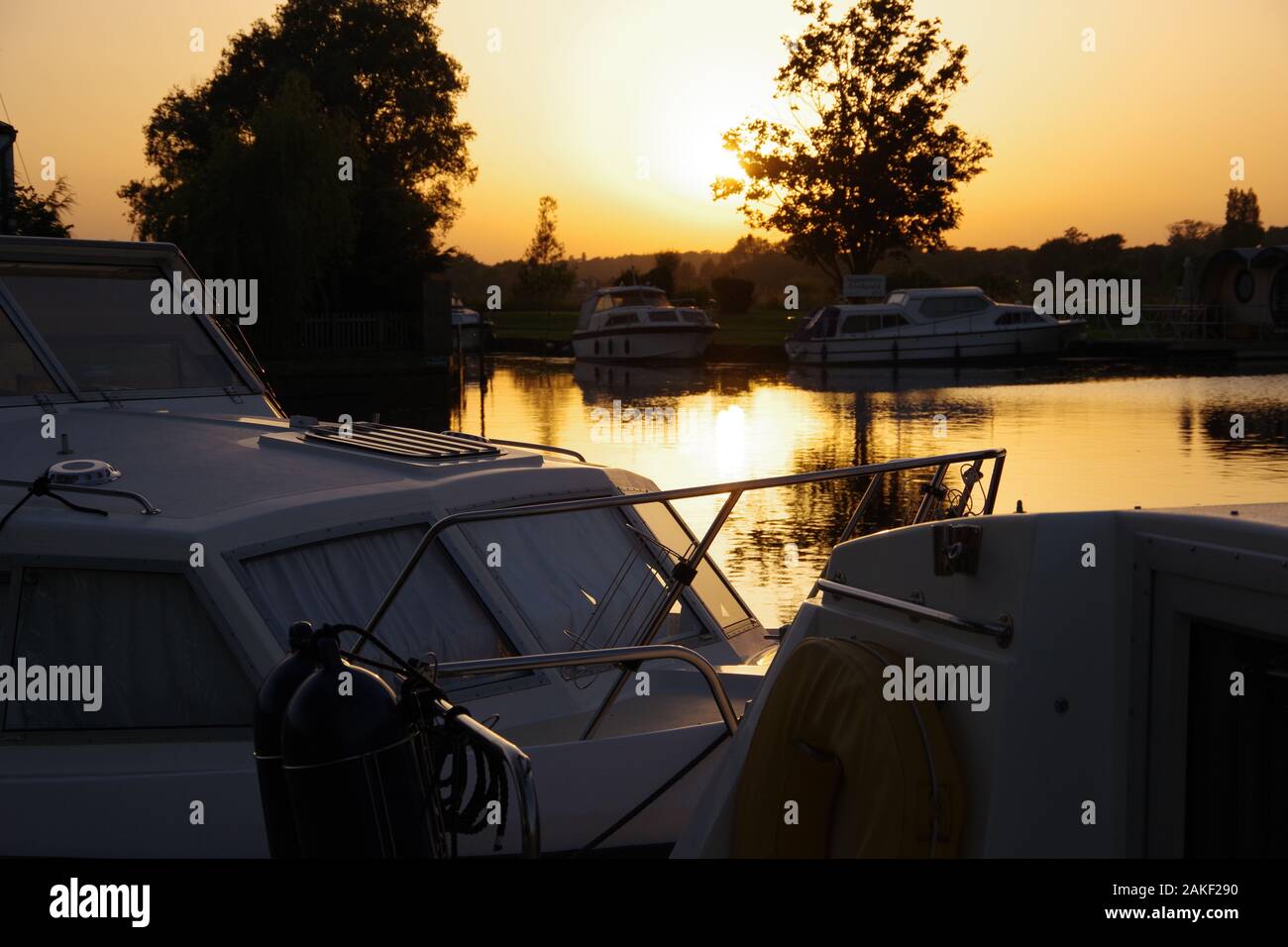 soirée au quai beccles été suffolk Banque D'Images