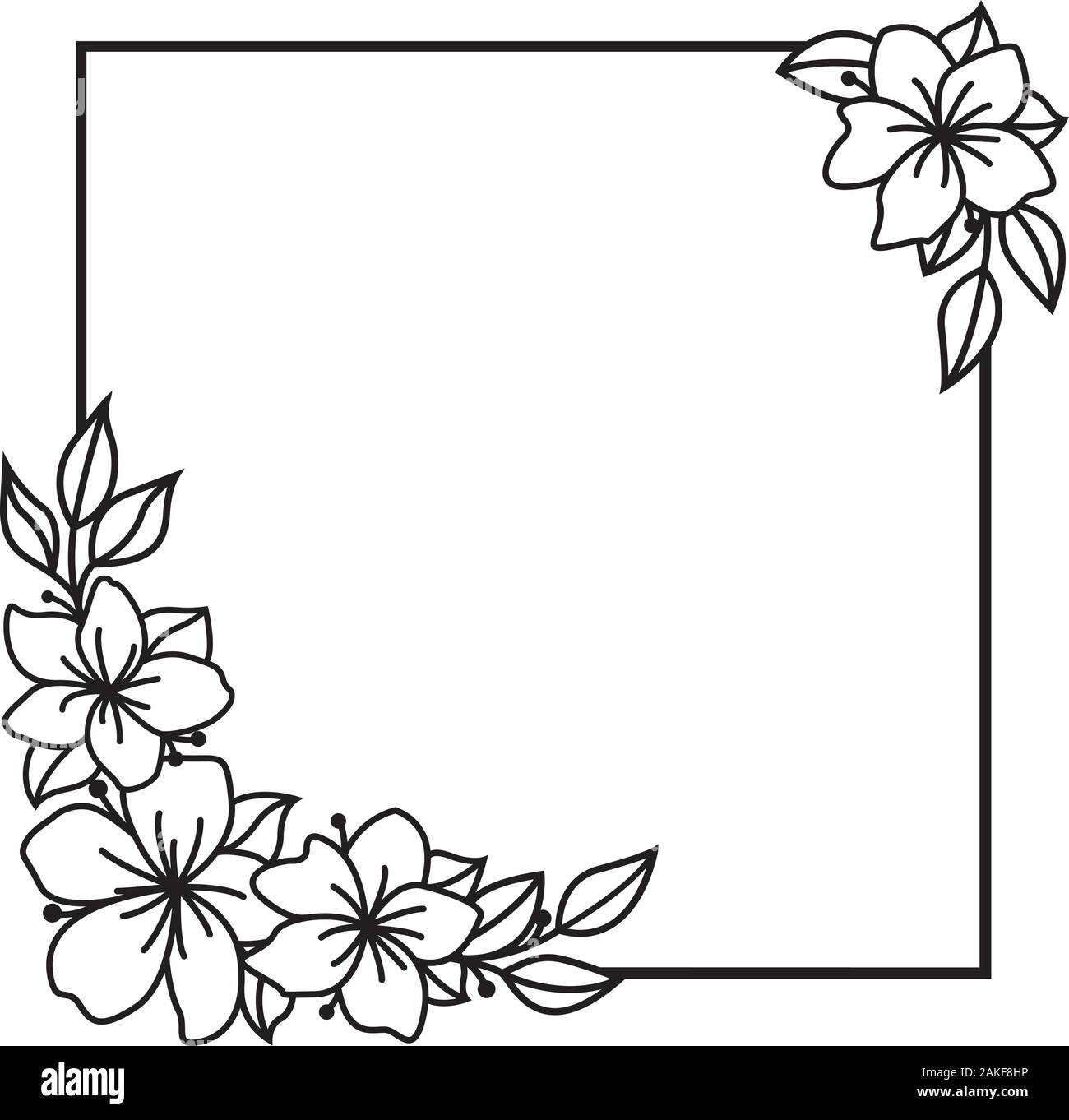 Couronne De Fleurs Fleurs Pour Mariage Carte D Anniversaire Image Vectorielle Stock Alamy