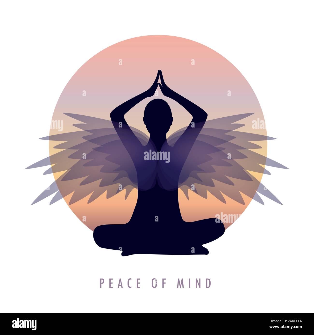 La paix de l'esprit personne dans la méditation posent avec les extensions EPS10 vector illustration Illustration de Vecteur