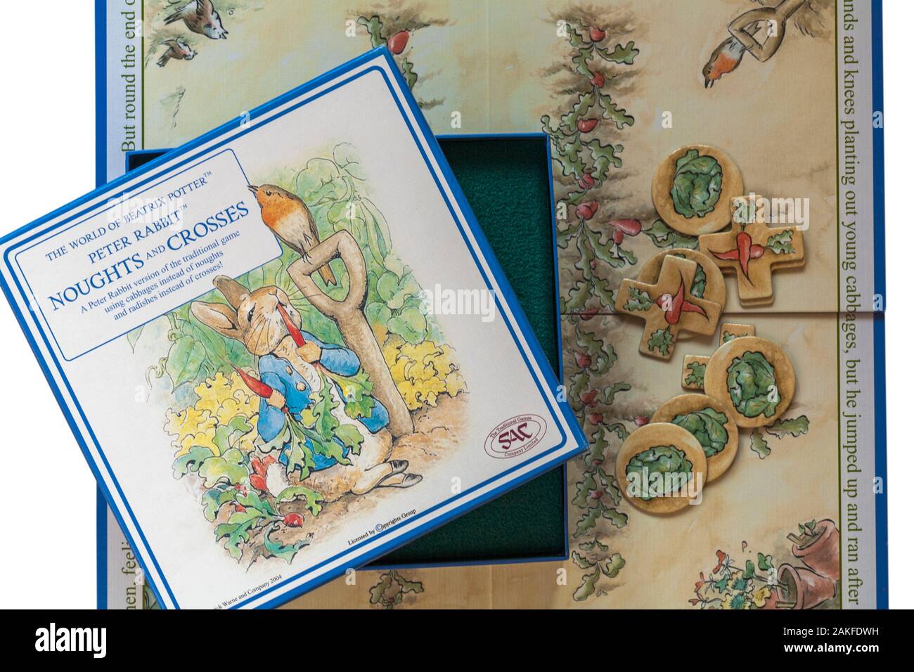 Le monde de Pierre Lapin Beatrix Potter et des zéros Traverse - un Peter Rabbit version du jeu traditionnel à l'aide plutôt que les choux et les radis Banque D'Images