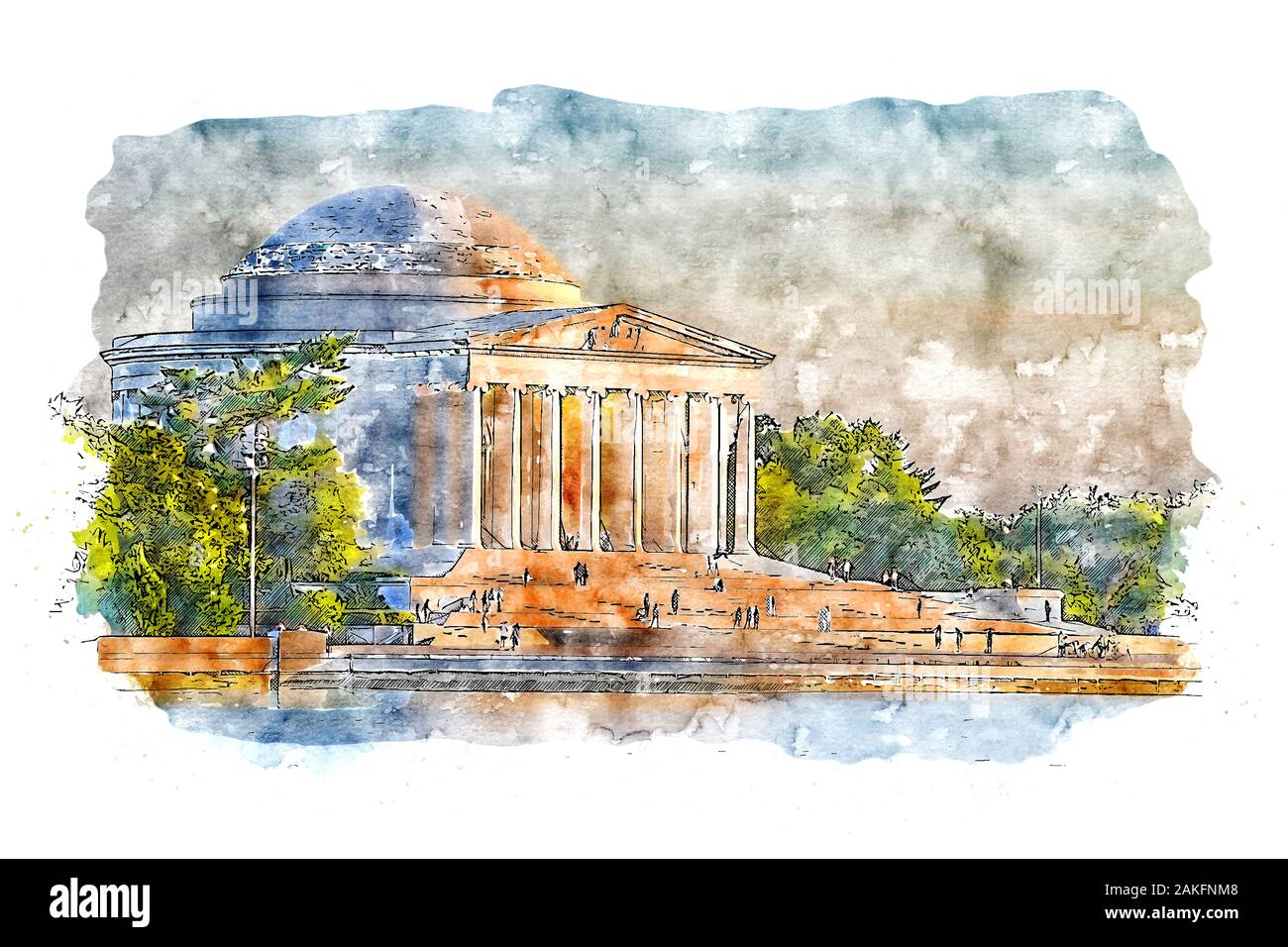 Jefferson Memorial, monument à Thomas Jefferson, le troisième président des États-Unis Banque D'Images