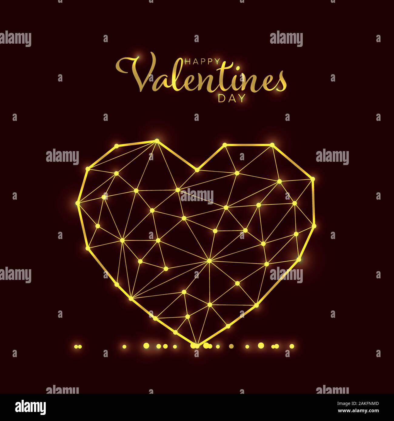 Valentines Modernes Ou Modele De Carte De Mariage Avec Coeur Fait De Triangles Et De Lumieres Image Vectorielle Stock Alamy