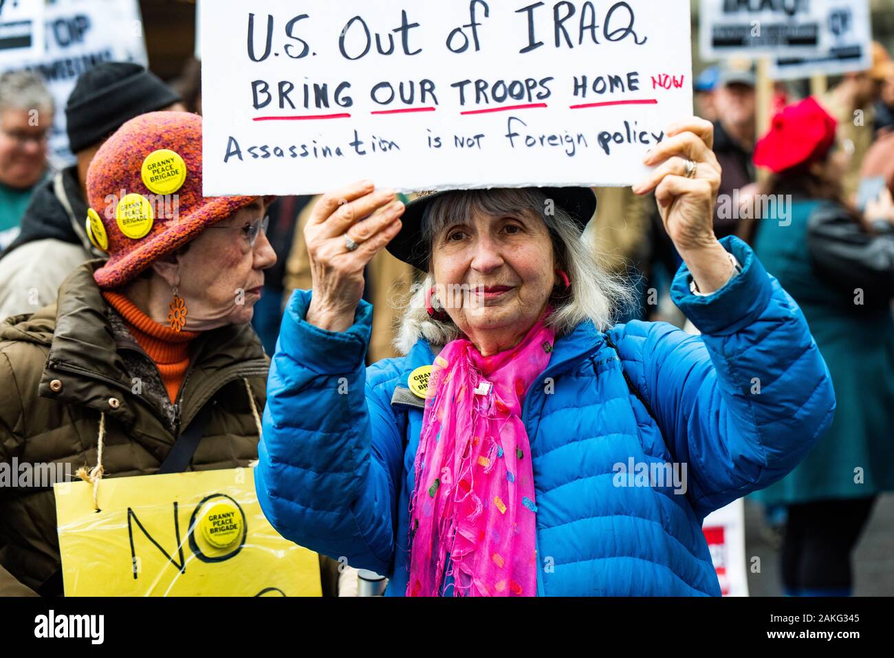 Philadelphie Pennsylvanie / USA. Plusieurs organisations de Philadelphie se sont ralliés à l'Hôtel de ville en signe de protestation contre le Président'Atout l'action militaire en Irak, ass Banque D'Images