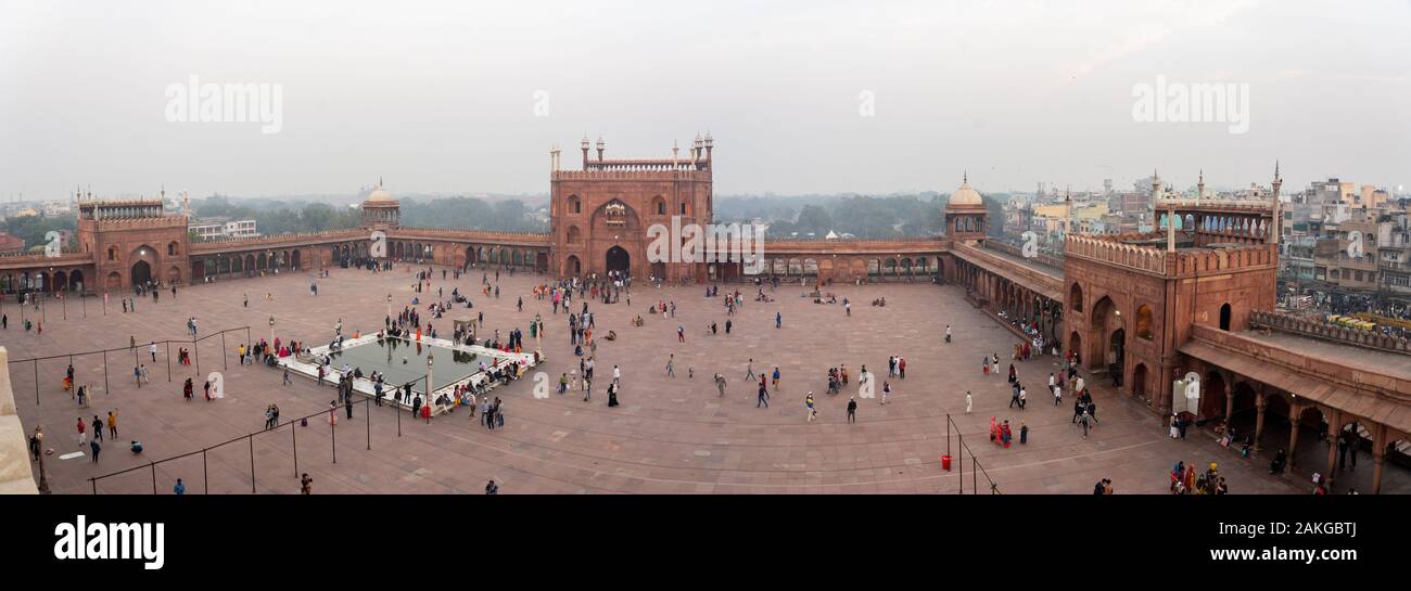 Jama Masjid dans la vieille ville de Delhi, Inde Banque D'Images