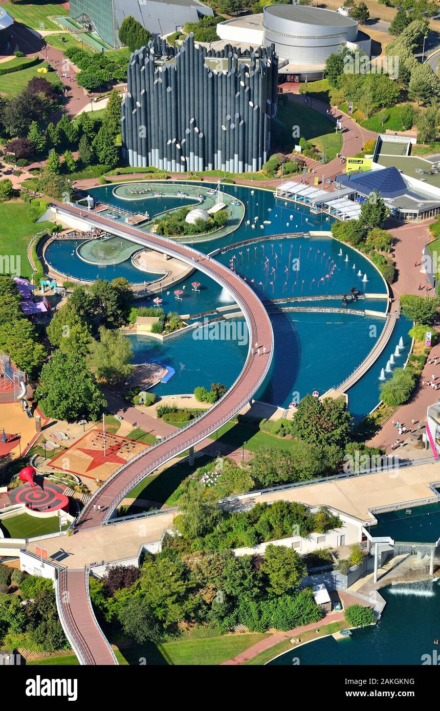 France, Vienne, Poitiers, Futuroscope par l'architecte Denis Laming (vue aérienne) Banque D'Images