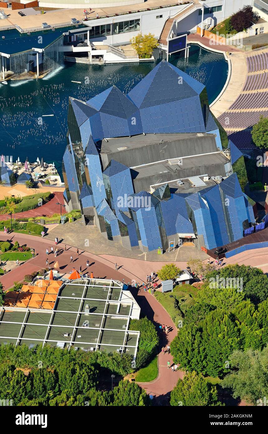 France, Vienne, Poitiers, Futuroscope par l'architecte Denis Laming (vue aérienne) Banque D'Images