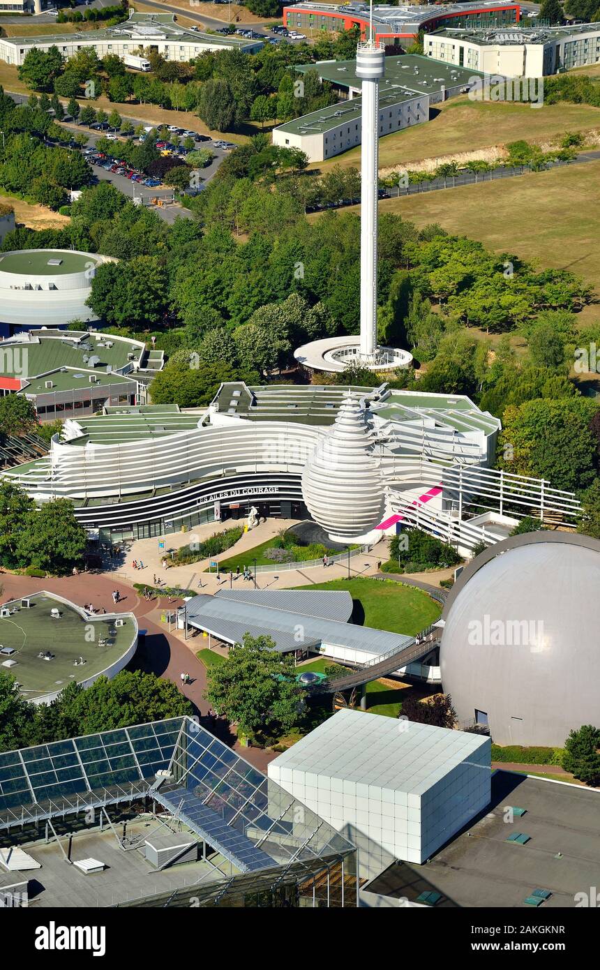 France, Vienne, Poitiers, Futuroscope par l'architecte Denis Laming (vue aérienne) Banque D'Images