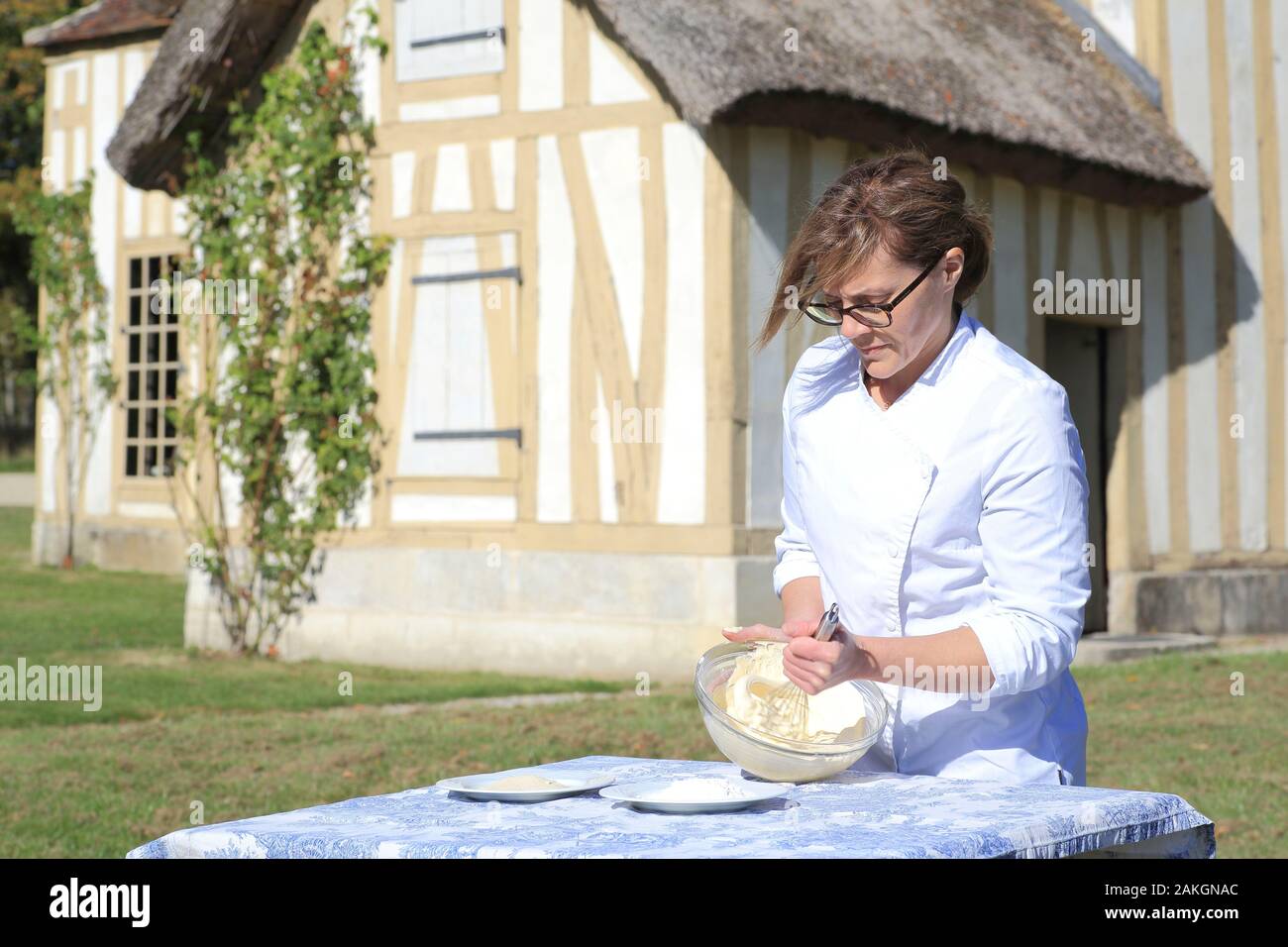 France, Oise, Chantilly, Domaine de Chantilly, le restaurant du Hameau, Isabelle Duda décisions Chantilly maison Banque D'Images